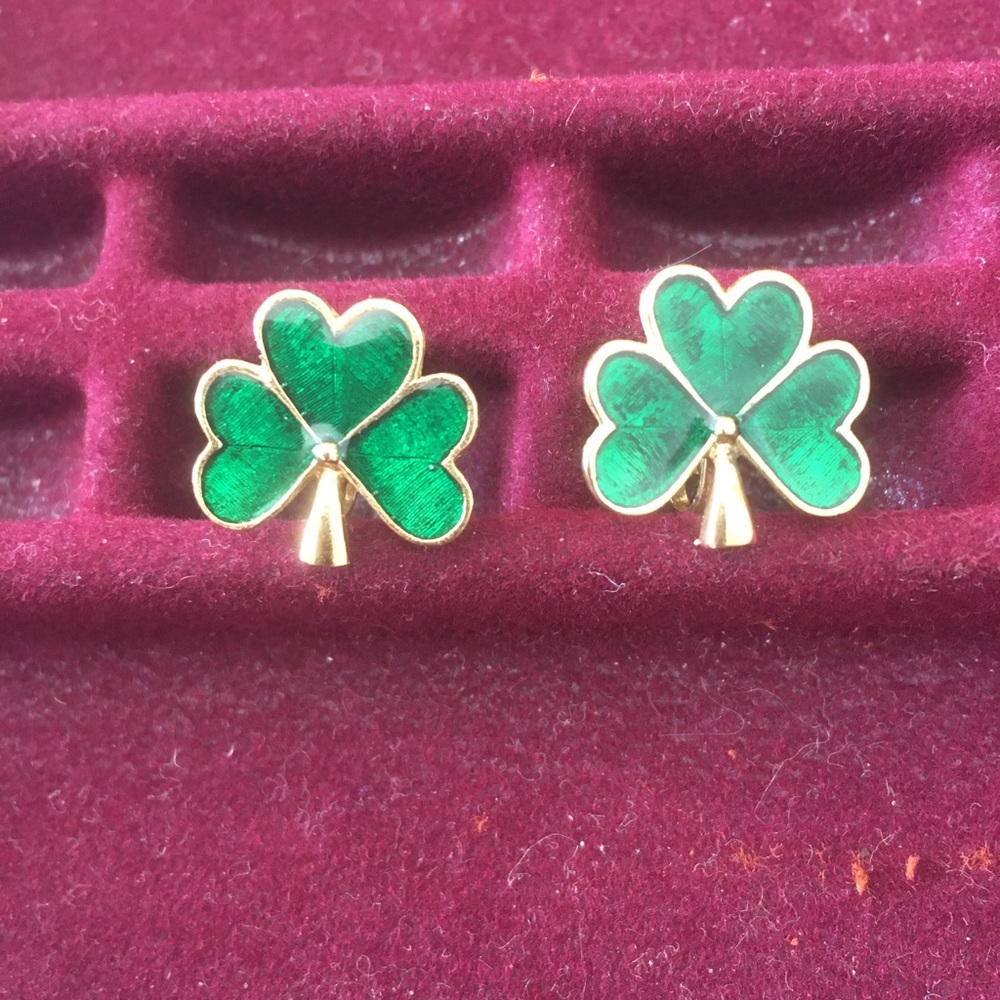 Clip on shamrock and gold earrings from Ireland